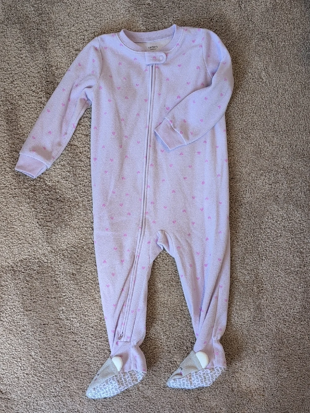 2t Girls Footie Zip Fleece Jammies Bundle (6 Pieces)